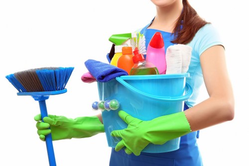 Local commercial cleaning service preparing a Uxbridge business property