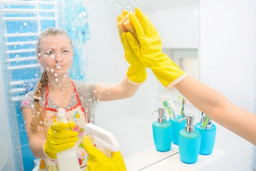 Cleaner Uxbridge team wearing PPE during cleaning work